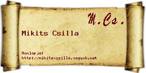 Mikits Csilla névjegykártya